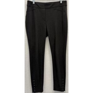 Chico’s Gray Dressy Leggings with Silver Knobby Buttons Size 1P (8P)